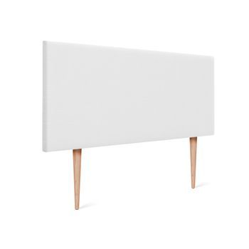 Cabecero De Lino Natural Liso 105x105cm Con Patas Camas 105 - Blanco
