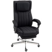 vinsetto silla de oficina asiento giratorio respaldo inclinable altura ajustable 65x61x105-113 cm negro   aosom espana