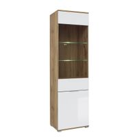 vitrina 2 puertas tableros de aglomerado laminados blanco y madera