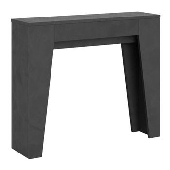 Consola extensible 90x25/181cm efecto madera antracita espatulado