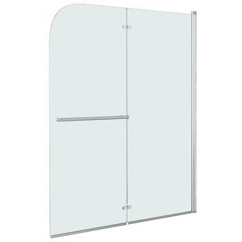 Mampara De Ducha Plegable 2 Paneles Esg 95x140 Cm Vidaxl