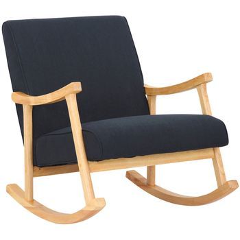 Mecedora Morelia En Tela Negro 92x67x82 Cm Clp