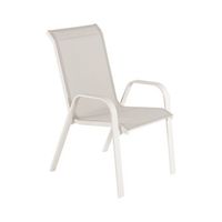 sillon para exterior apilable aluminio y textilene color blanco envejecido 57x74x965