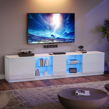 Mueble De Tv Con Iluminación Led, Mueble Lacado, Mueble Para Tv De 65