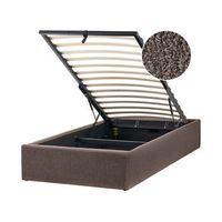 cama con almacenaje moderna sin cabecero tapizada de boucle gris pardo 90 x 200 cm dinan