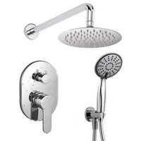 kibath grifo empotrado de ducha equipo de pared monomando val redondo acabado cromo brillo fabricado en laton