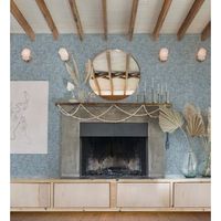 papel pintado vinilico ecologico con diseno textil africano en relieve color azul - catava 682283 de gaulan - rollo de 10 m x 052 m