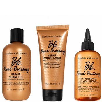 Bumble and bumble Bond-Building Repair Shampoo 250ml & Conditioner 200ml and Triple Flash Rinse Full Size 250ml Bundle