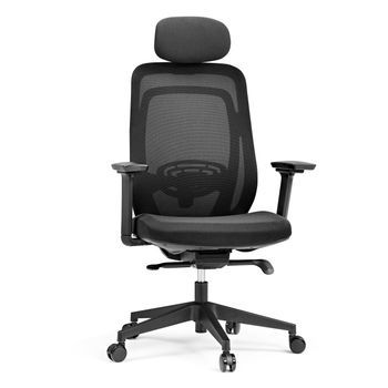 Silla De Oficina, Ergonómica Para Ordenador Vivadapt Tela / Tejido De Malla Negro