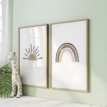 Set de 2 cuadros 112, marco negro, 30x40 cm