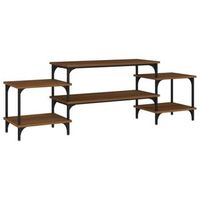 mueble para tv madera contrachapada roble marron 157x35x52 cm vidaxl