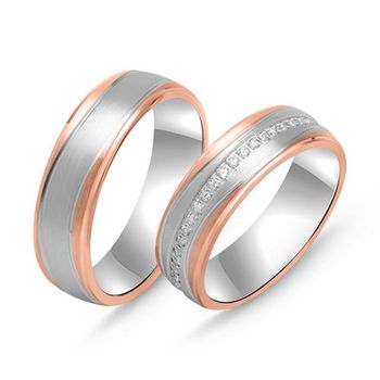 Alianzas anillos para parejas plata 925 bicolor