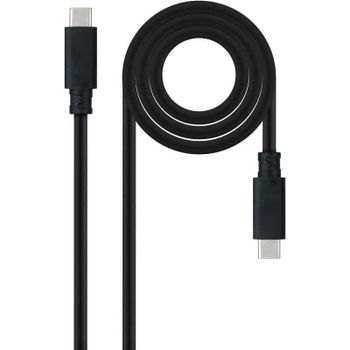 Nanocable Cable USB-C 3.1 Gen2 5A 100W 10Gbps 0,5 m Negro