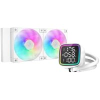 refrigeracion liquida deepcool ld240 argb 2x120mm display consumo sockets intelamd blanca