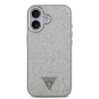 guess funda para iphone 17 r carcasa de polipiel plata con purpurina y magsafe diseno elegante y ajuste preciso