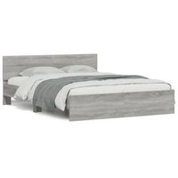 estructura de cama con cabecero gris sonoma 140x190 cm vidaxl