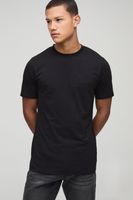 camiseta basica ajustada con firma bm negro