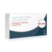 cold sore cream tube with aciclovir 5