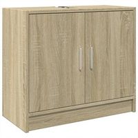 armario de lavabo madera de ingenieria roble sonoma 63x29x55 cm vidaxl