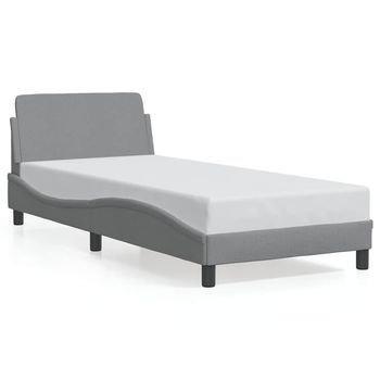 Estructura De Cama Dover Tela Gris Claro 80x200 Cm Vidaxl