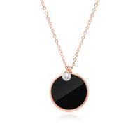cadena de acero inoxidable chapado en oro rosa con perla