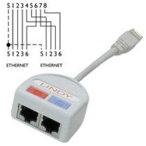 Lindy UTP Port Doubler cable de red Gris