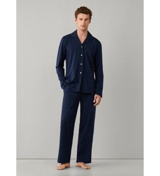 Hackett London para hombre. HMU200051 conjunto de pijama icon marino (S), Homewear, Algodón, Manga larga