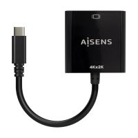 aisens a109-0684 conversor usb-c a hdmi 4k30hz 15cm negro