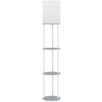 homcom lampara de pie con estantes con 3 temperaturas de color control remoto para salon dormitorio oficina gris