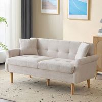 sofa 2 plazas acolchado tela chenilla con cojines gruesos apto dormitorio apartamento