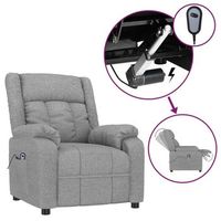sillon reclinable electrico tela gris claro cfw584658