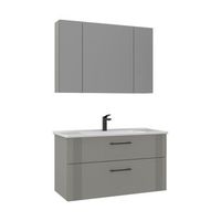 conjunto de mueble con lavabo y espejo 2 piezas  - 100 x 45 x 55 cm - cachemira mate