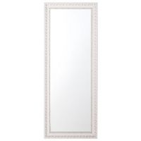 espejo de pared vintage con marco desgastado blanco crema diseno floral 50 x 130 cm mauleon
