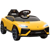 aiyaplay coche electrico infantil 12v con mando 24 ghz 2 motores claxon led musica 1015 x 49 x 43 cm gelb   aosom espana