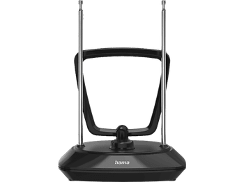 Antena TV Interior - Hama 221082, DVB-T/DVB-T2, Negro
