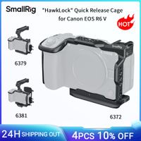 smallrig r6 v jaula de liberacion rapida hawklock para canon eos r6 v con placa de liberacion rapida arca-swiss con cold shoe -6372