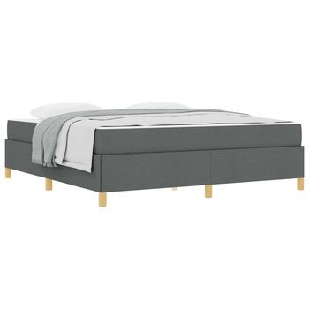 Estructura De Cama Gris Oscuro 180 X 200 Cm Tela Vidaxl