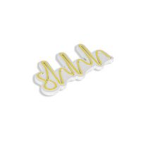 iluminacion led decorativa de plastico shhh amarillo 34x17x2 cm