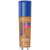 rimmel london spf 20 match perfection foundation 30ml various shades - bronze