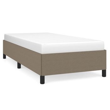 Cama Individual | Cama Para Adultos | Estructura De Cama De Tela Gris Taupe 80x200 Cm