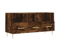 mueble tv - mesa de tv madera de ingenieria roble ahumado 102x36x50 cm
