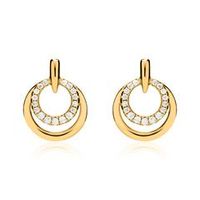 pendientes plata 925 circonita dorada
