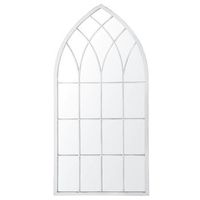 espejo de pared de metal blanquecino 50 x 115 cm efecto envejecido forma de ventana vintage cassel