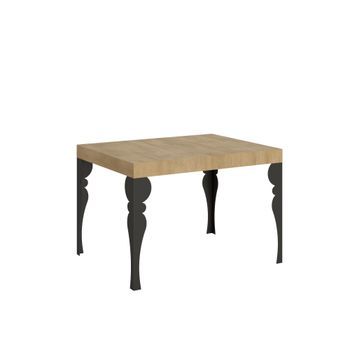 Mesa Extensible 80x120/204 Cm Paxon Roble Natural Estructura Antracita