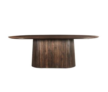 Mesa de comedor ovalada 8 personas 200 cm marron