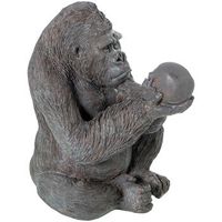 figura resina gorila con calaver a