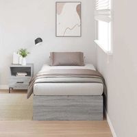 cama con almacenamiento con puerta gris sonoma 100 x 200 cm vidaxl