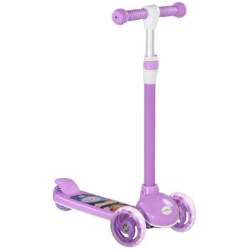 AIYAPLAY Patinete infantil LED — altura ajustable, viaje suave 52x29x76cm Lila   Aosom España