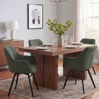 silla de comedor giratorio en pana verde