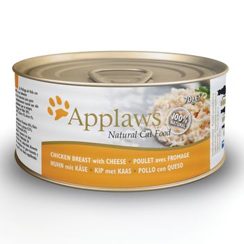 Applaws Cat Food Cans 70g - Chicken in Broth - Chicken Breast with Cheese 24 x 70g